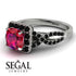 Cushion Cut Ruby Milgrain Engagement Ring - Adelyn No. 42
