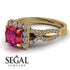 Cushion Cut Ruby Milgrain Engagement Ring - Adelyn No. 10 image 3