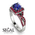 Cushion Cut Sapphire Milgrain Engagement Ring - Adelyn No. 60