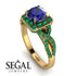 Cushion Cut Sapphire Milgrain Engagement Ring - Adelyn No. 28