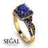 Cushion Cut Sapphire Milgrain Engagement Ring - Adelyn No. 73