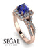Cushion Cut Sapphire Milgrain Engagement Ring - Adelyn No. 14