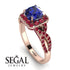 Cushion Cut Sapphire Milgrain Engagement Ring - Adelyn No. 59