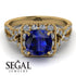 Cushion Cut Sapphire Milgrain Engagement Ring - Adelyn No. 13 image 2