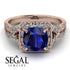 Cushion Cut Sapphire Milgrain Engagement Ring - Adelyn No. 14