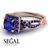 Cushion Cut Sapphire Milgrain Engagement Ring - Adelyn No. 74