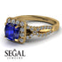 Cushion Cut Sapphire Milgrain Engagement Ring - Adelyn No. 13 image 3