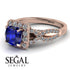 Cushion Cut Sapphire Milgrain Engagement Ring - Adelyn No. 14