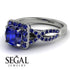 Cushion Cut Sapphire Milgrain Engagement Ring - Adelyn No. 75 image 3