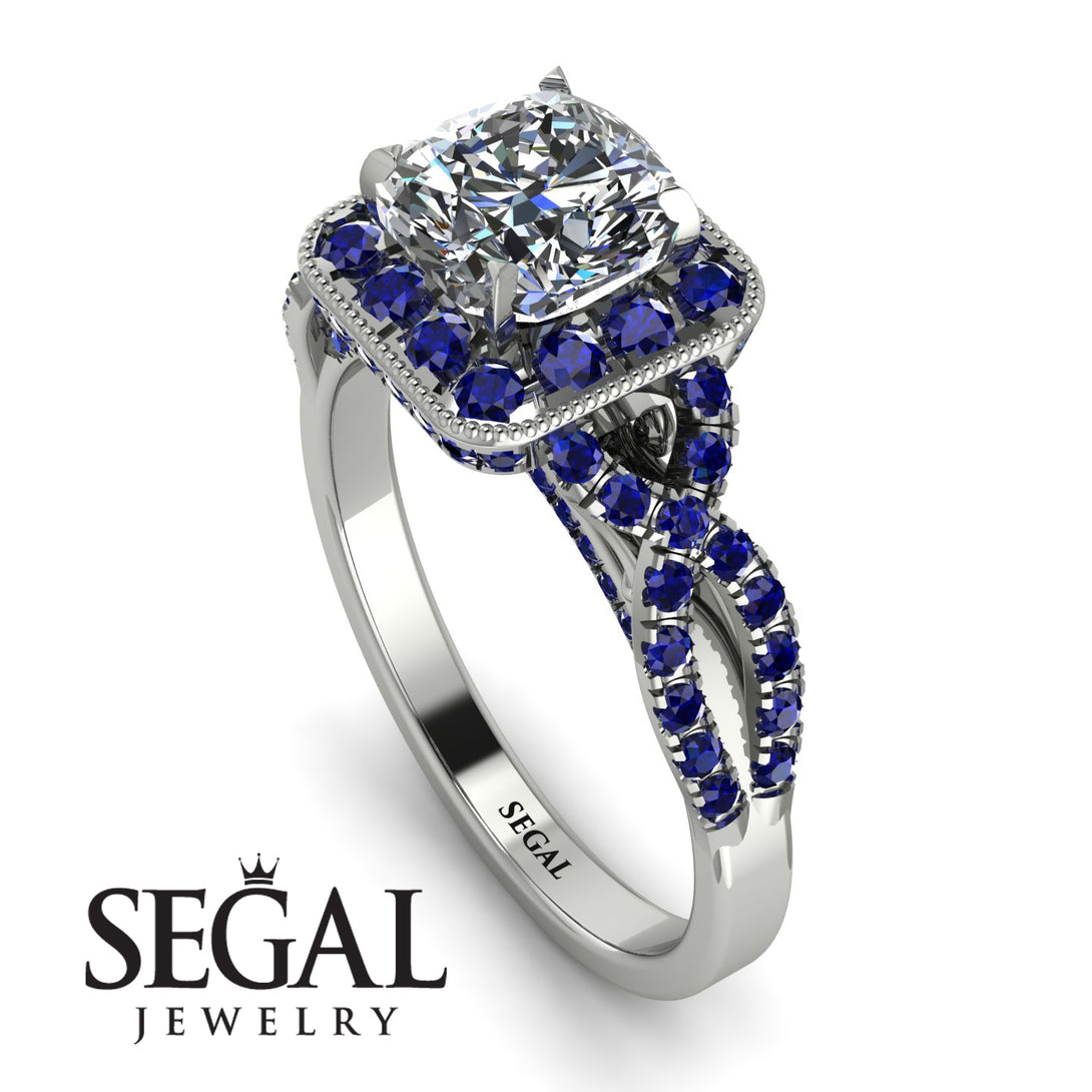 Cushion Cut Diamond Milgrain Engagement Ring - Adelyn No. 63