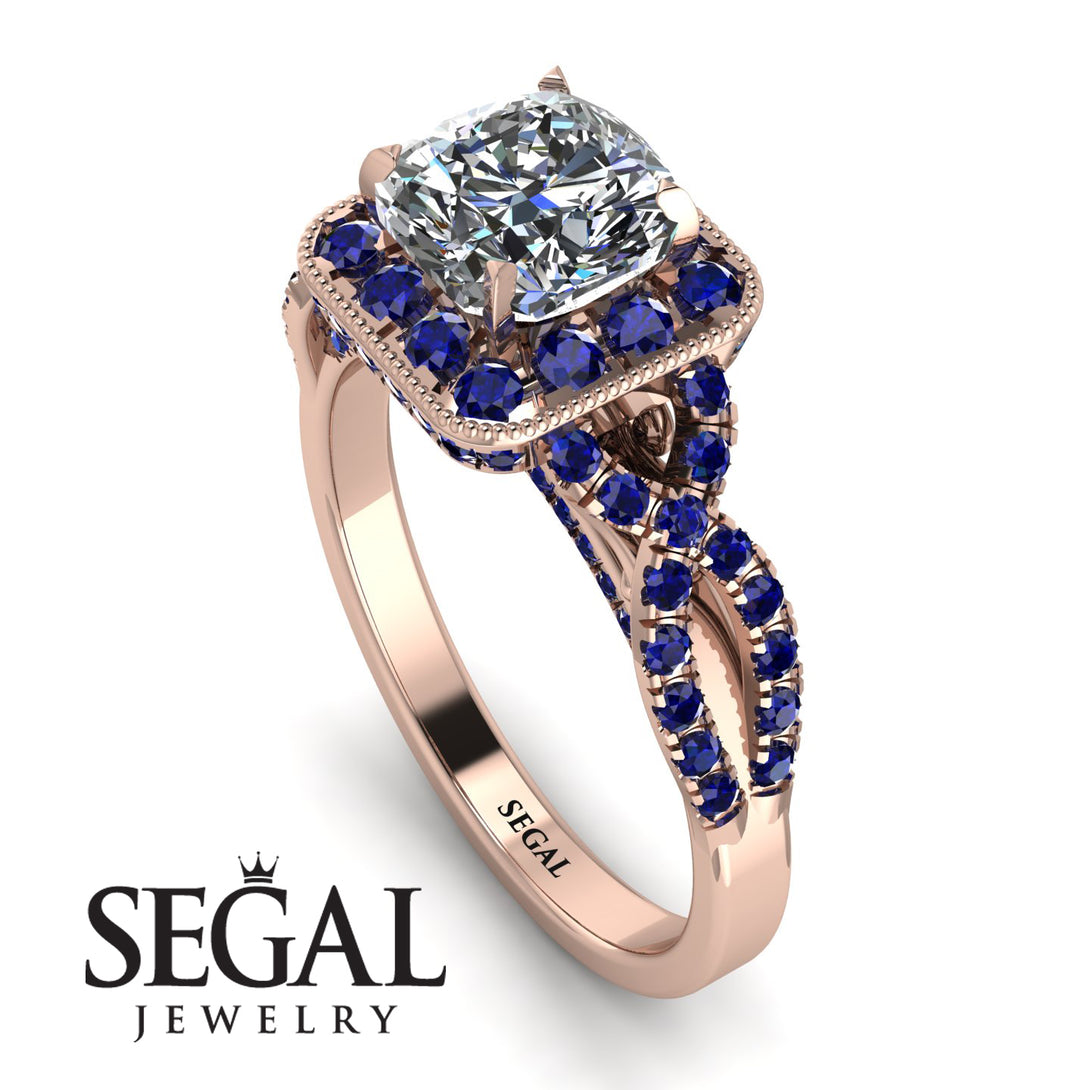 Cushion Cut Diamond Milgrain Engagement Ring - Adelyn No. 62