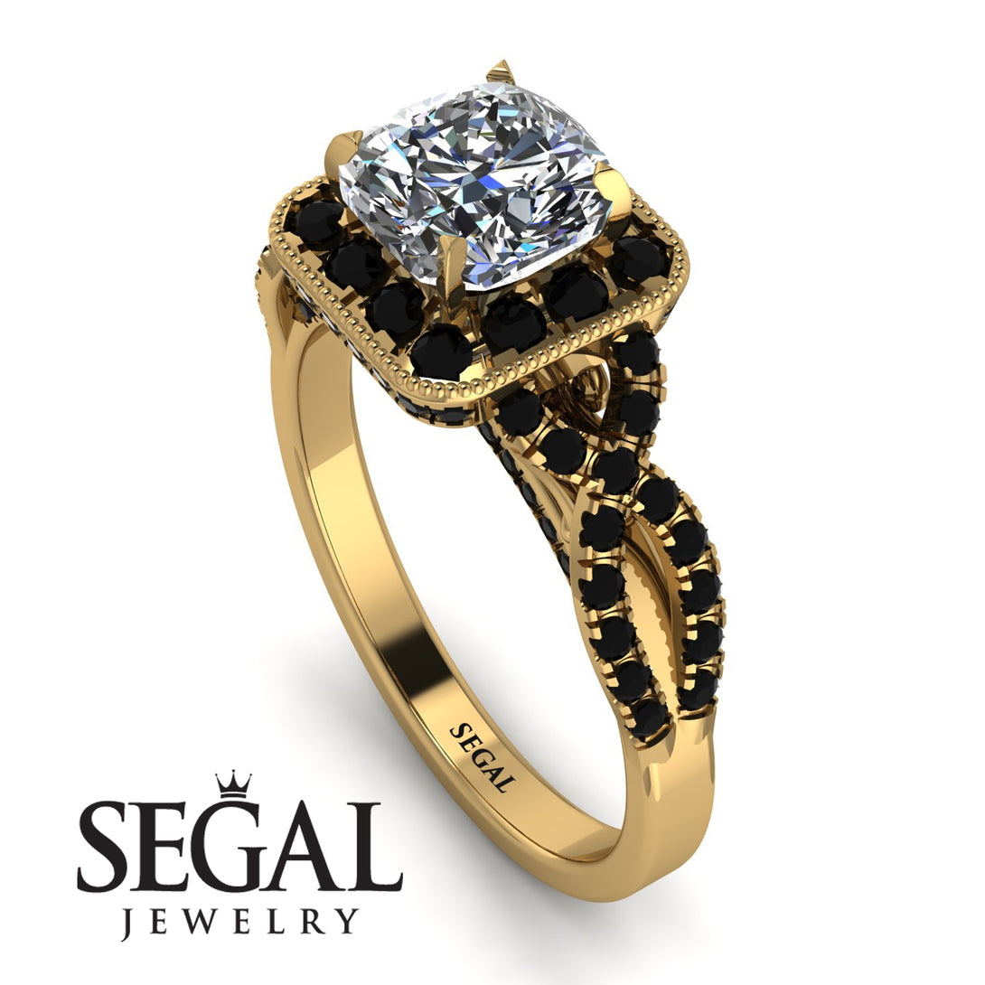 Cushion Cut Diamond Milgrain Engagement Ring - Adelyn No. 31