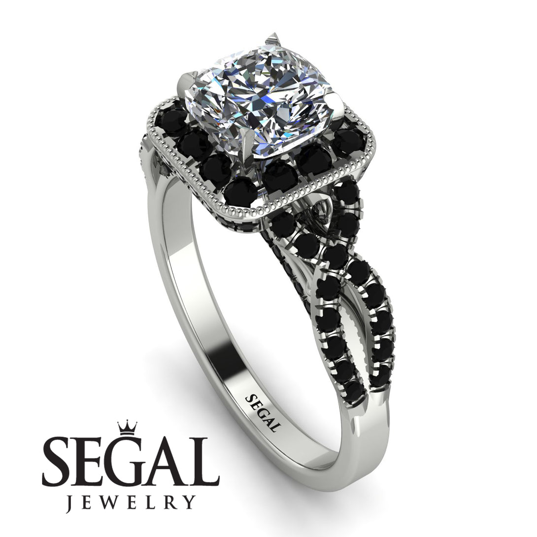 Cushion Cut Diamond Milgrain Engagement Ring - Adelyn No. 33