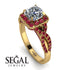Cushion Cut Diamond Milgrain Engagement Ring - Adelyn No. 46 image 10