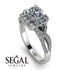 Cushion Cut Diamond Milgrain Engagement Ring - Adelyn No. 3