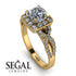 Cushion Cut Diamond Milgrain Engagement Ring - Adelyn No. 1
