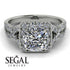 Cushion Cut Diamond Milgrain Engagement Ring - Adelyn No. 3