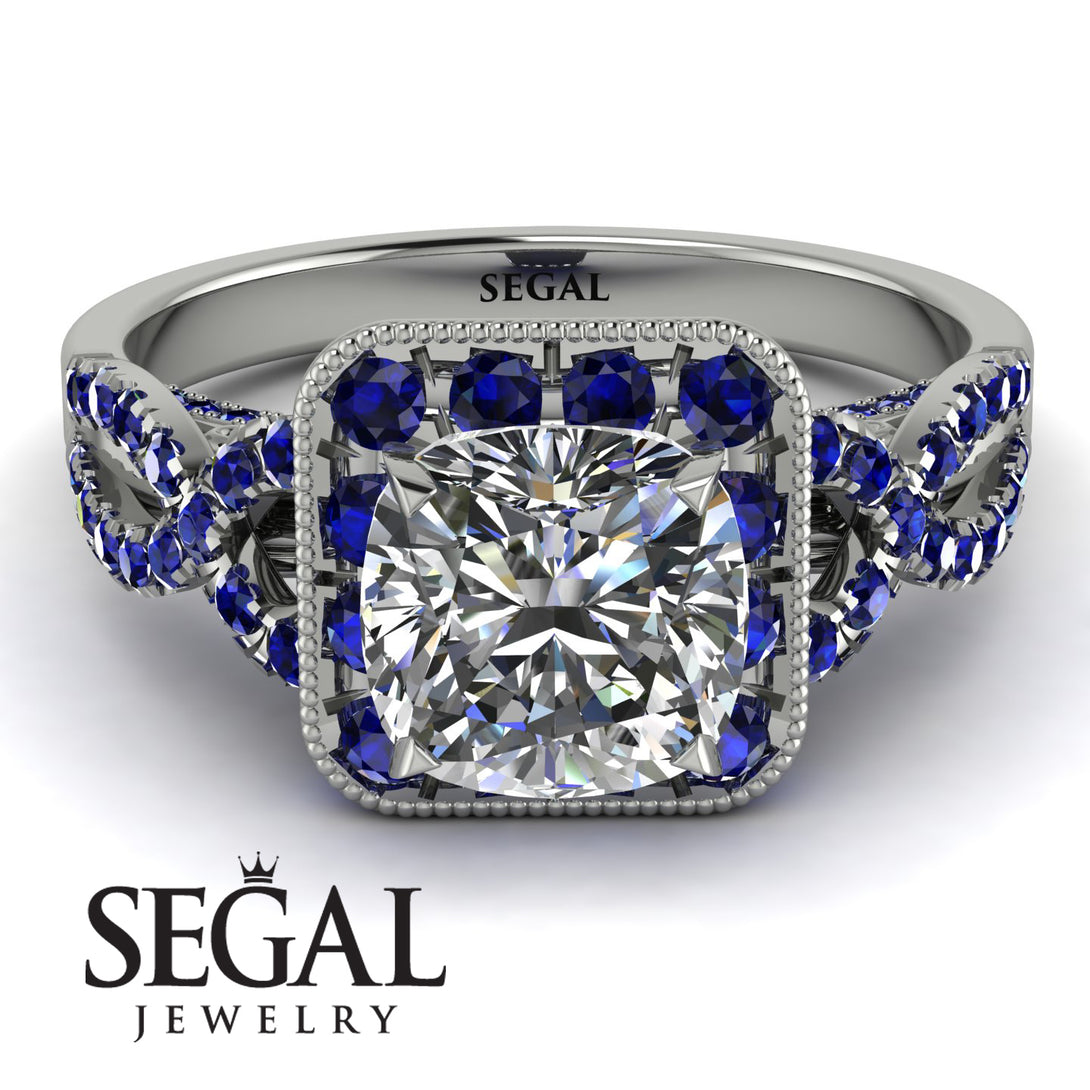 Cushion Cut Diamond Milgrain Engagement Ring - Adelyn No. 63