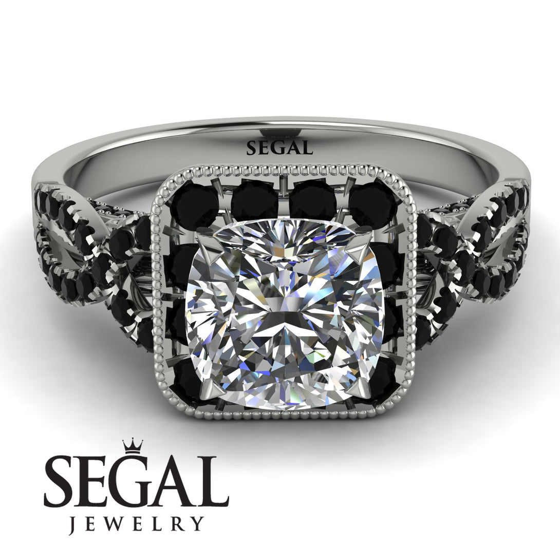Cushion Cut Diamond Milgrain Engagement Ring - Adelyn No. 33