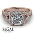 Cushion Cut Diamond Milgrain Engagement Ring - Adelyn No. 2