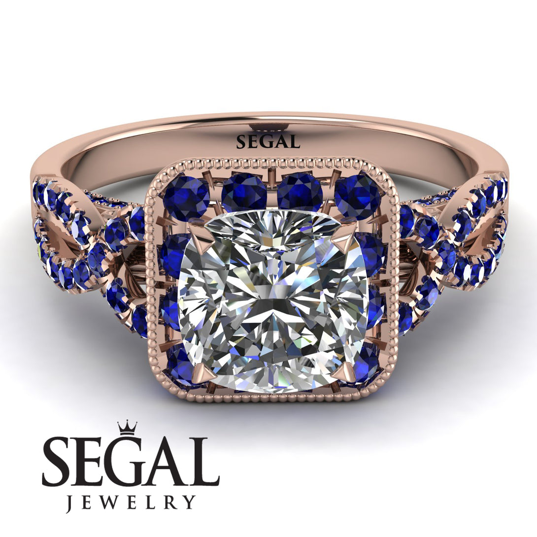 Cushion Cut Diamond Milgrain Engagement Ring - Adelyn No. 62