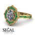 Decorated Halo Oval Diamond Engagement Ring - Faith No. 16