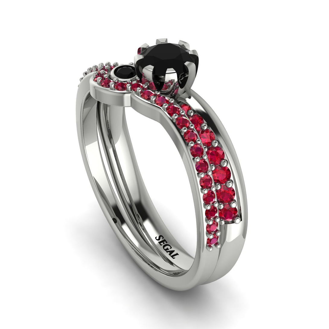 Delicate Black Diamond Bridal Set - Karen No. 54
