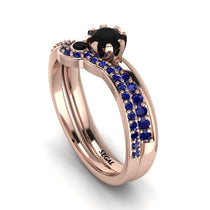 Delicate Black Diamond Bridal Set - Karen No. 68 image 1