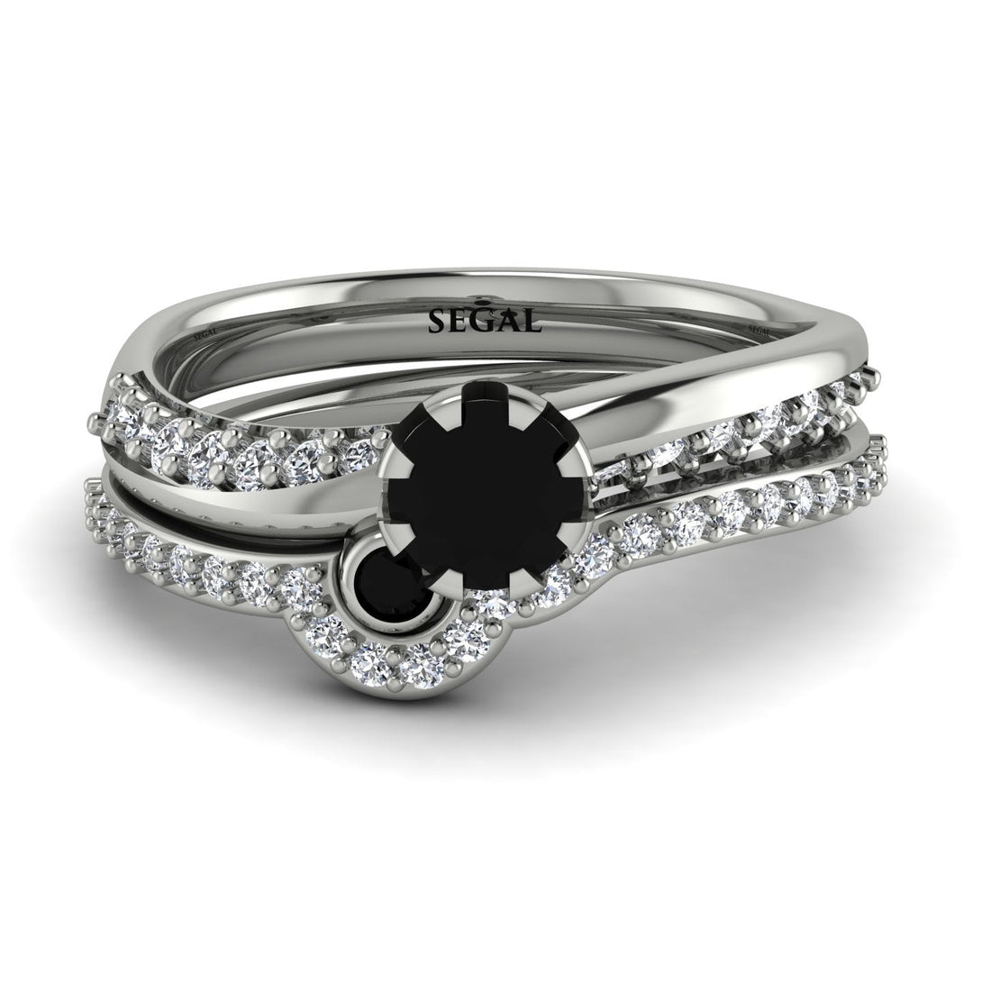 Delicate Black Diamond Bridal Set - Karen No. 9