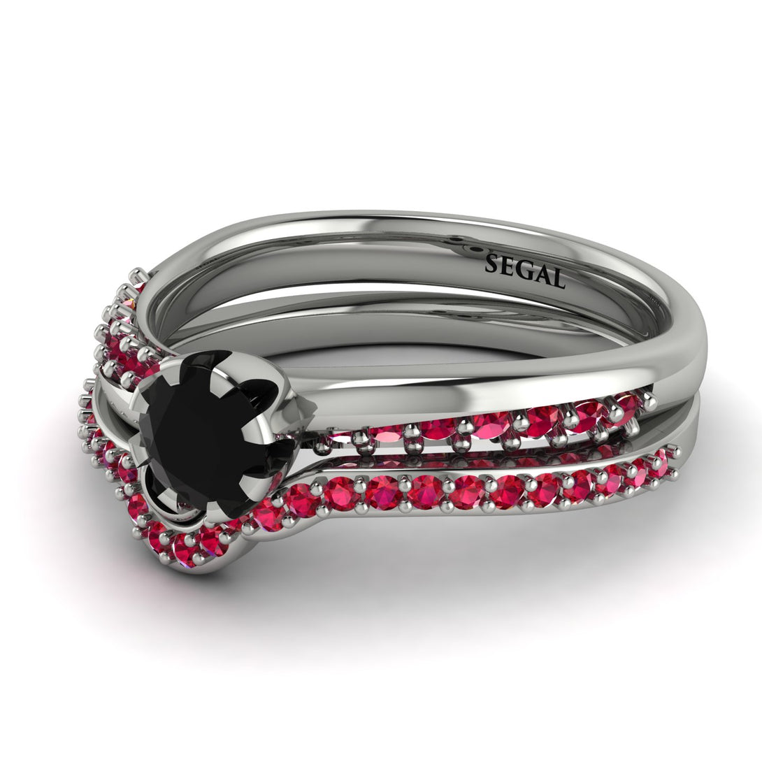 Delicate Black Diamond Bridal Set - Karen No. 54
