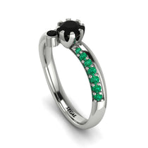 Delicate Black Diamond Engagement Ring - Karen No. 24 image 1