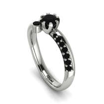 Delicate Black Diamond Engagement Ring - Karen No. 39 image 1