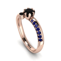Delicate Black Diamond Engagement Ring - Karen No. 68 image 1