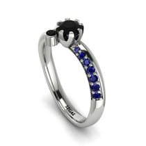 Delicate Black Diamond Engagement Ring - Karen No. 69 image 1