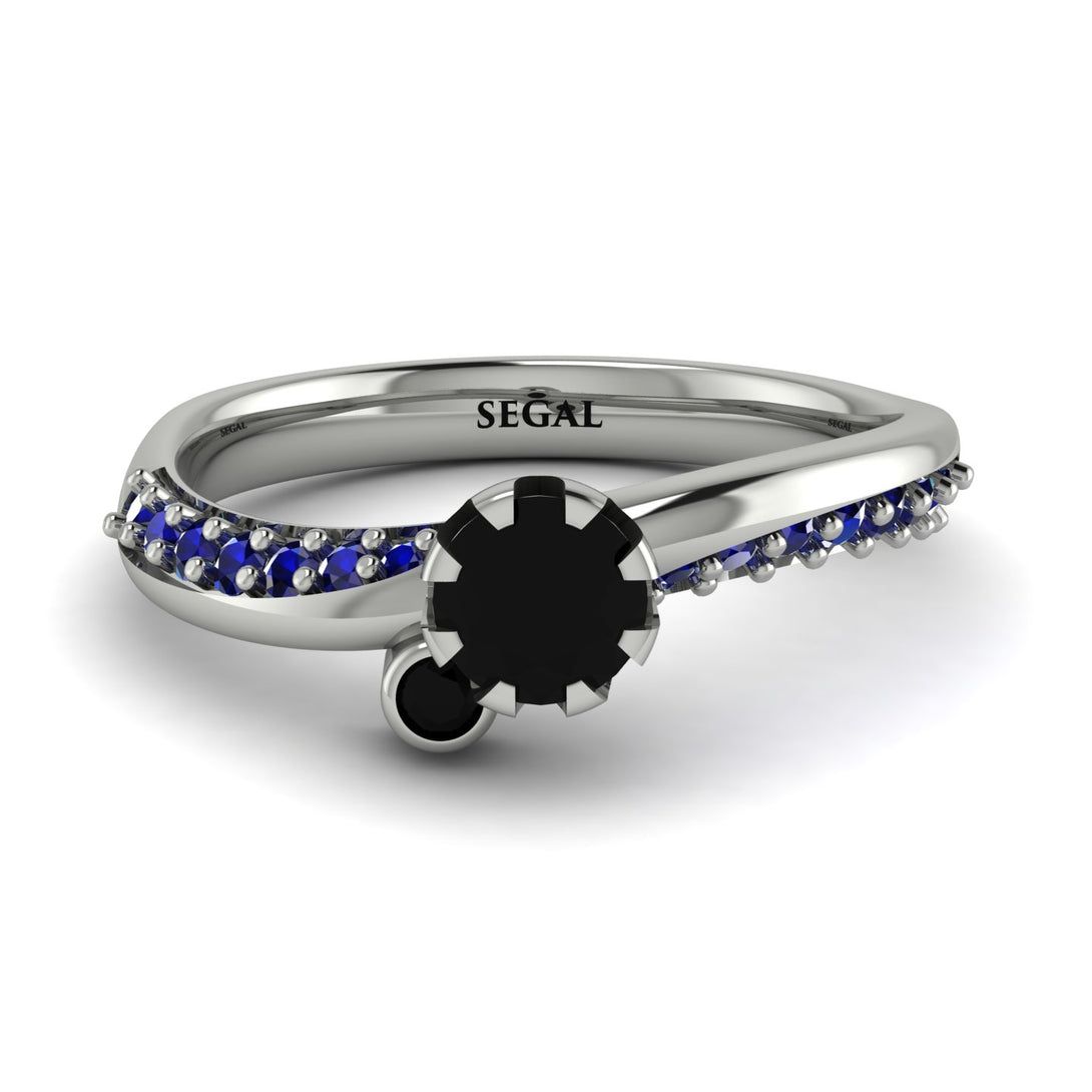 Delicate Black Diamond Engagement Ring - Karen No. 69