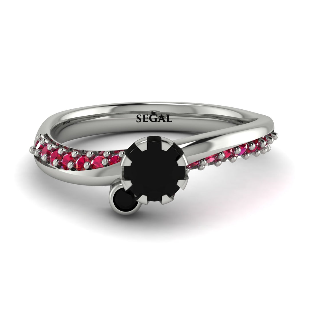 Delicate Black Diamond Engagement Ring - Karen No. 54