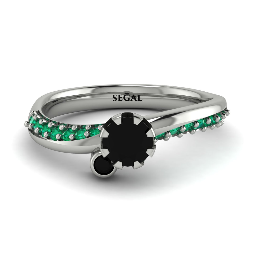 Delicate Black Diamond Engagement Ring - Karen No. 24