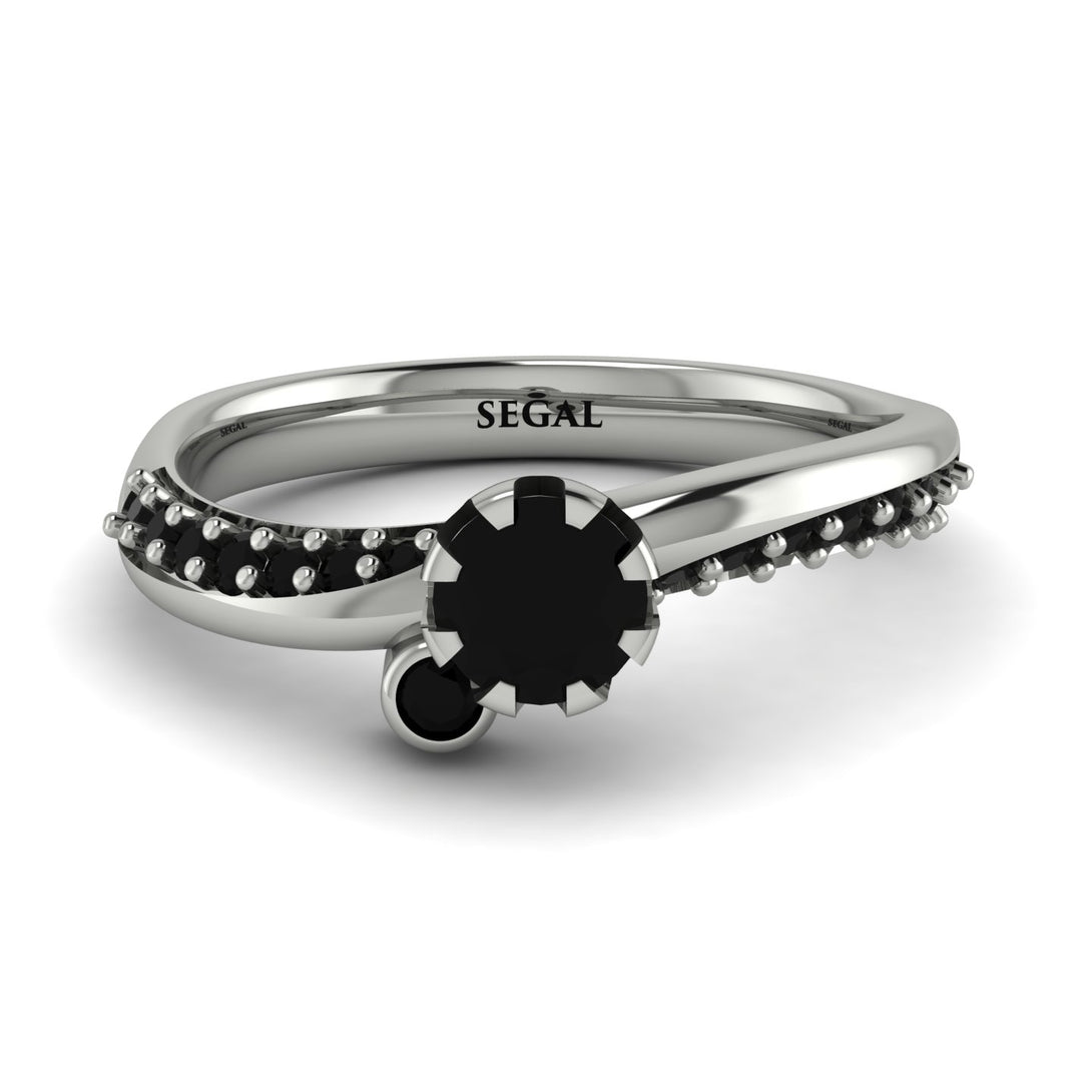 Delicate Black Diamond Engagement Ring - Karen No. 39