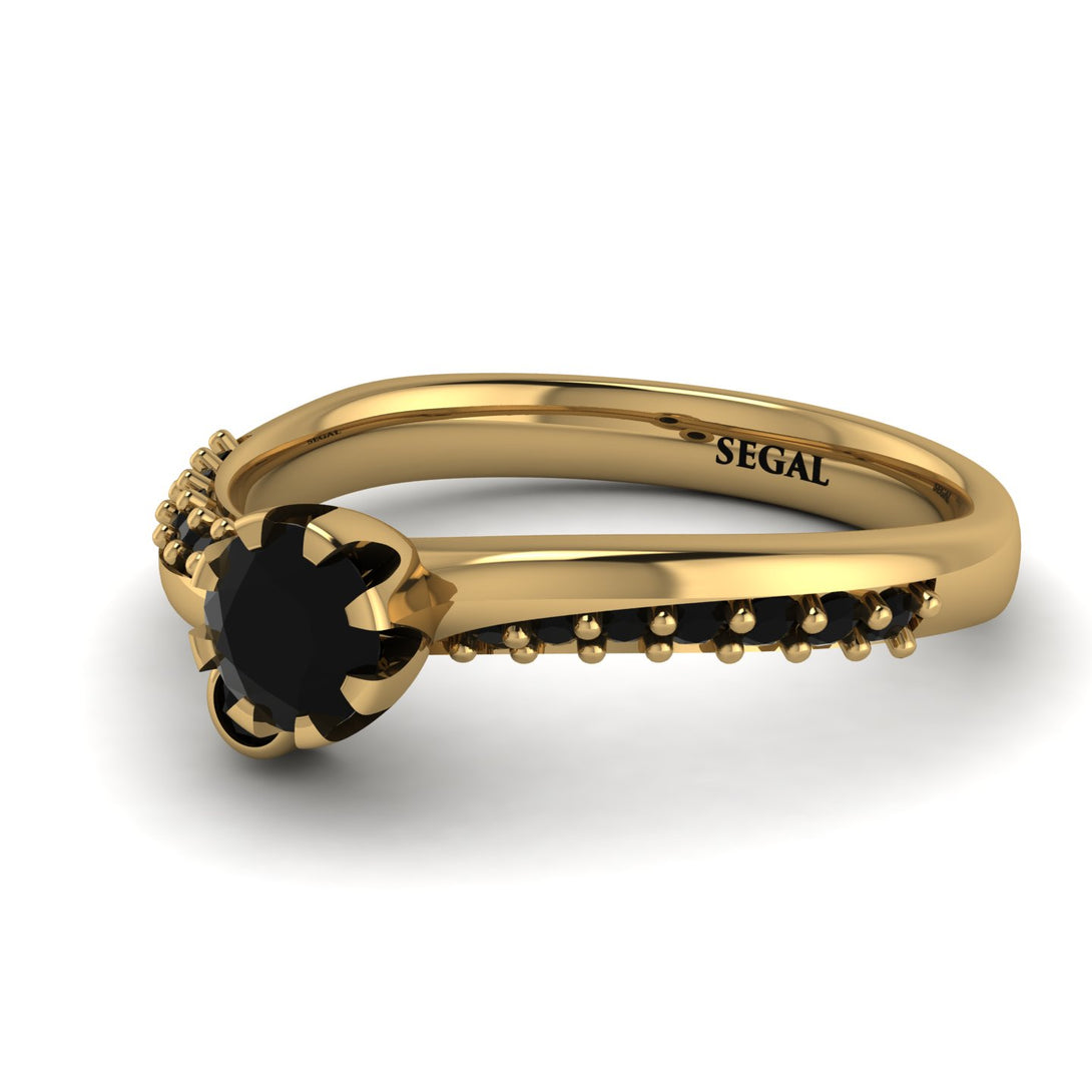 Delicate Black Diamond Engagement Ring - Karen No. 37