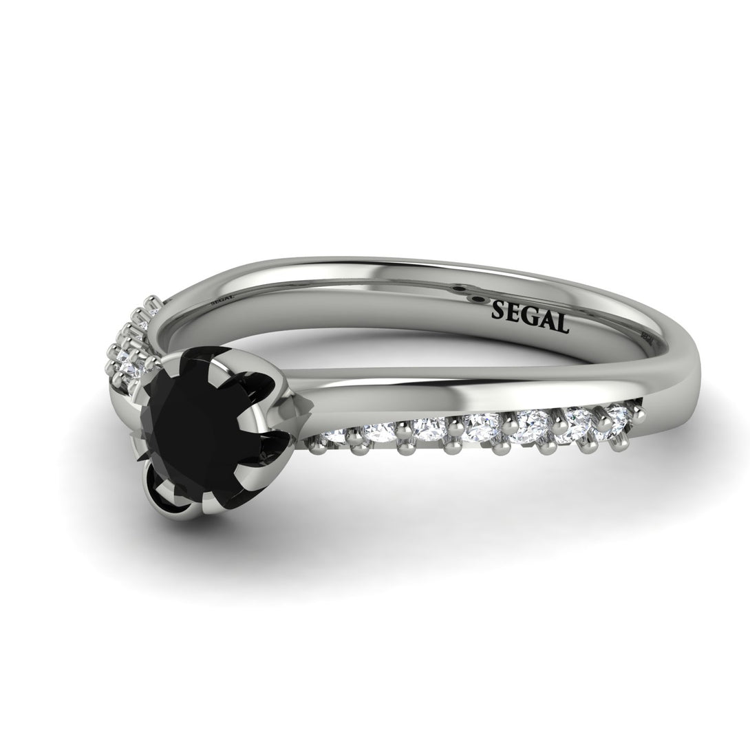 Delicate Black Diamond Engagement Ring - Karen No. 9