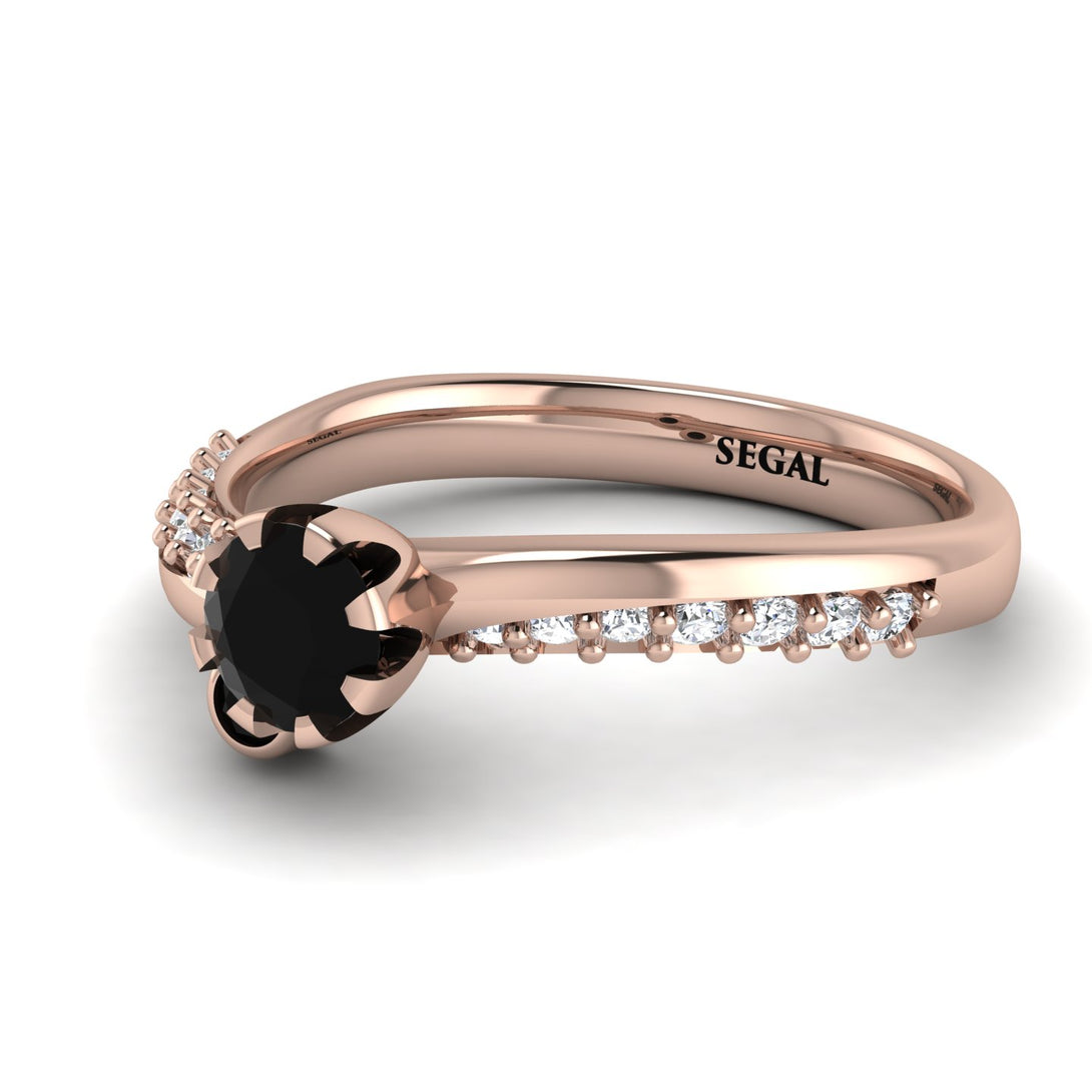 Delicate Black Diamond Engagement Ring - Karen No. 8
