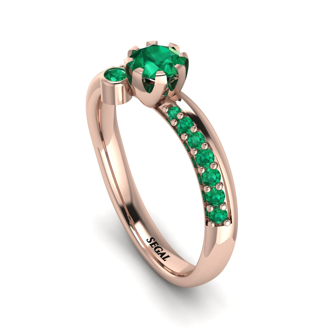Delicate Emerald Engagement Ring - Karen No. 20