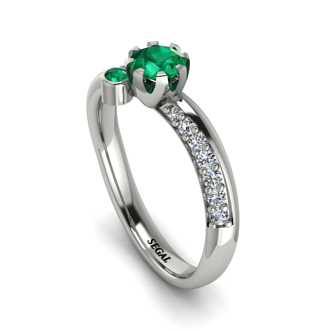 Delicate Emerald Engagement Ring - Karen No. 6