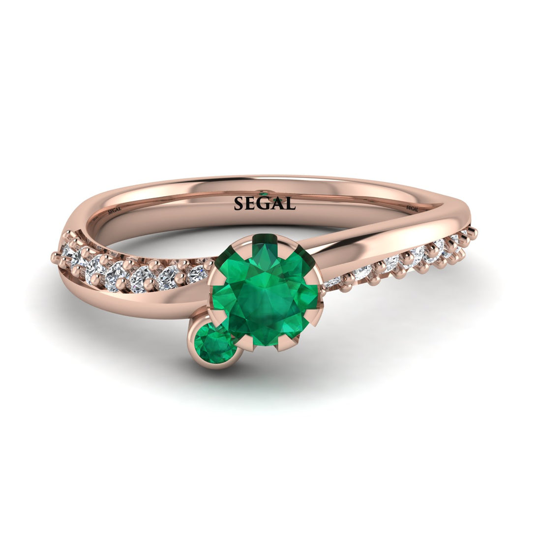 Delicate Emerald Engagement Ring - Karen No. 5