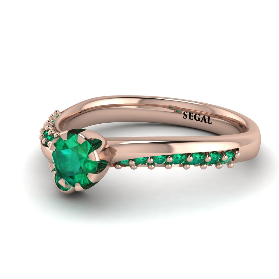 Delicate Emerald Engagement Ring - Karen No. 20