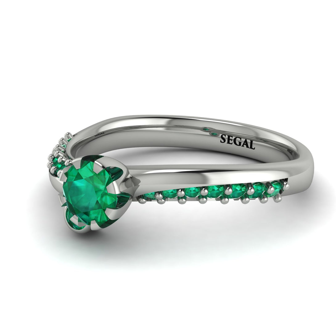 Delicate Emerald Engagement Ring - Karen No. 21