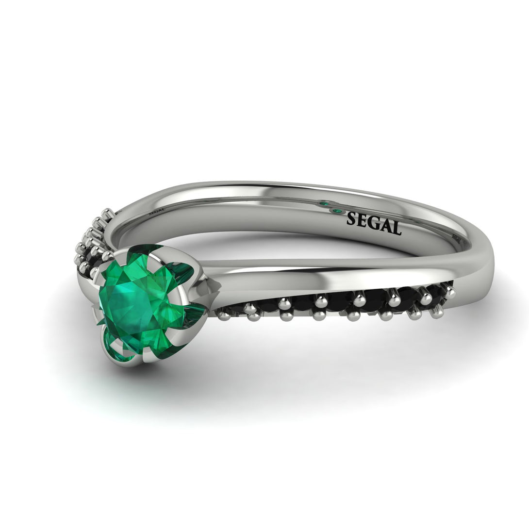 Delicate Emerald Engagement Ring - Karen No. 36