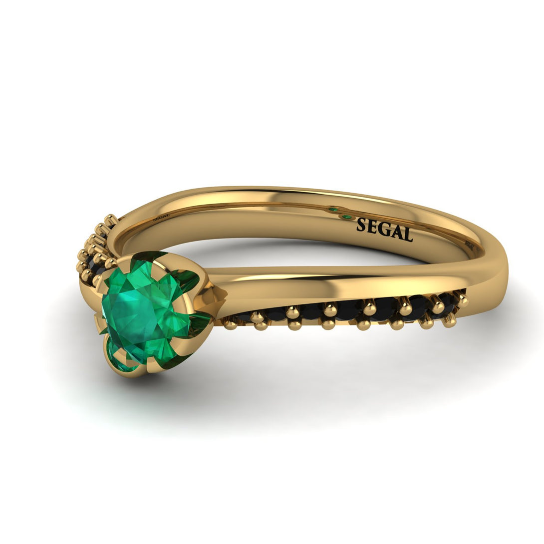 Delicate Emerald Engagement Ring - Karen No. 34