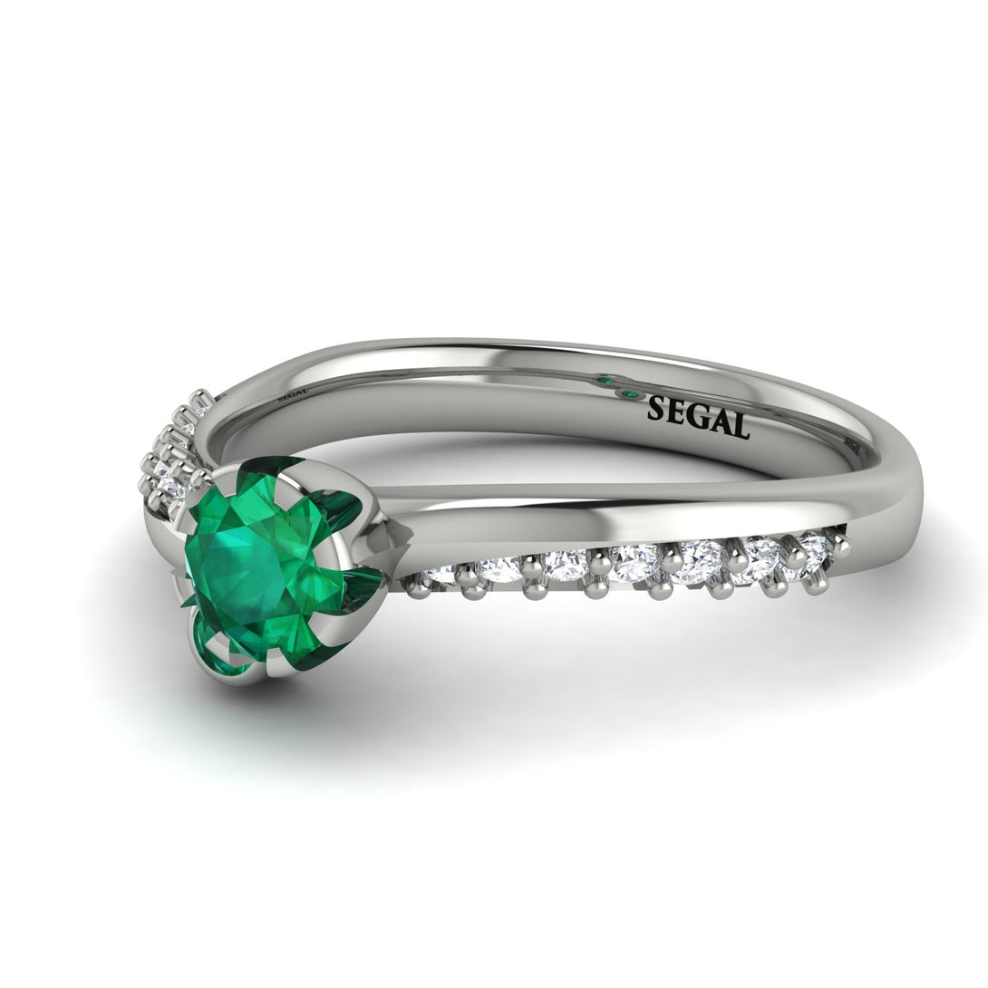 Delicate Emerald Engagement Ring - Karen No. 6
