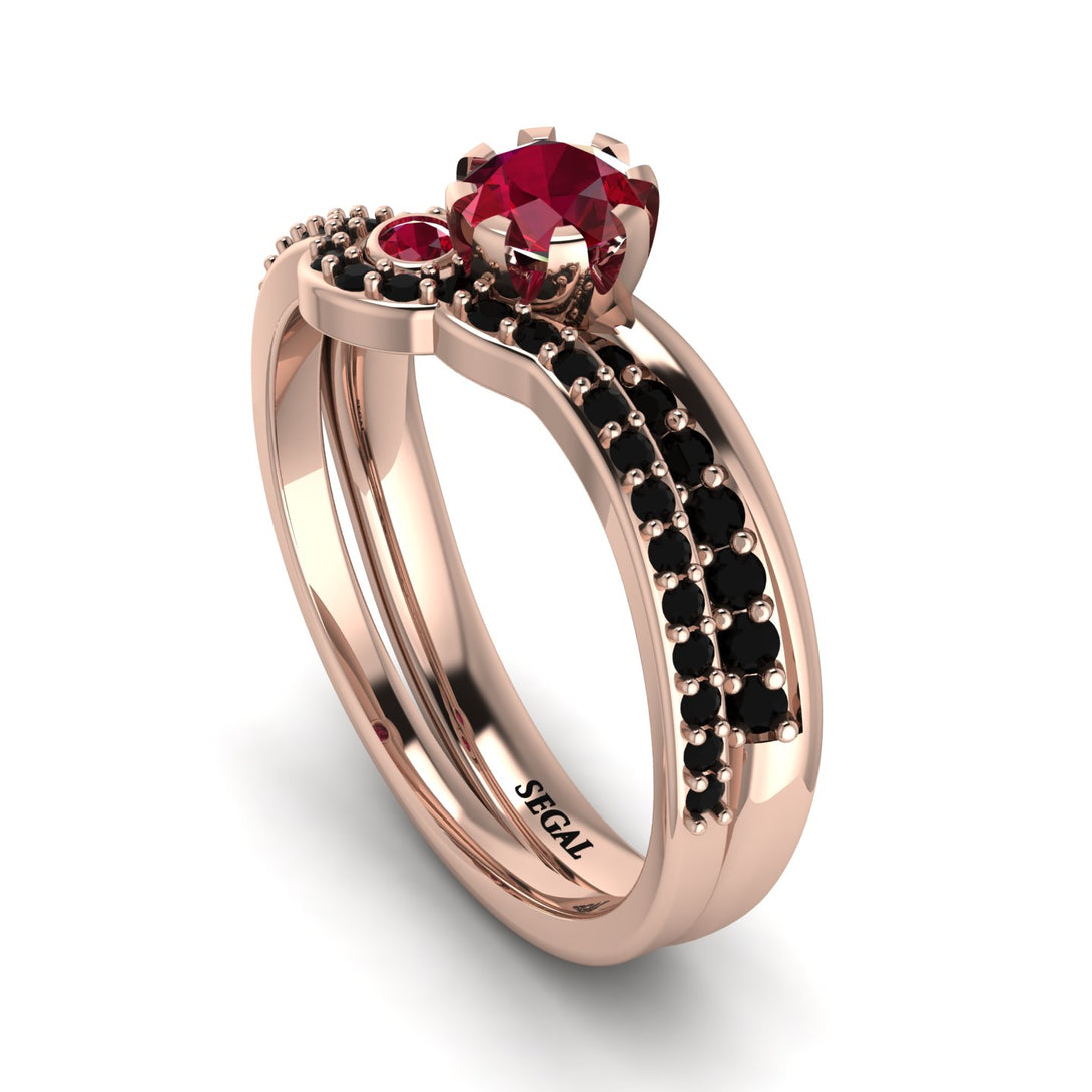 Delicate Ruby Bridal Set - Karen No. 41